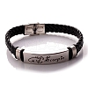 Braided Leather Cord Bracelets PW-WG99416-08-1