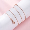 Brass Cardano Chain Necklaces for Women NJEW-D302-02RG-5