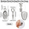 Beebeecraft 2Sets 925 Sterling Silver Box Clasps STER-BBC0007-01-2