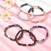 Natural Mixed Gemstone Round & Synthetic Hematite Arrow & Alloy Heart Beaded Stretch Bracelet for Women BJEW-JB09374-5