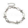 304 Stainless Steel Oval Link Chains Bracelets for Men & Women BJEW-D042-18P-1