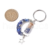 5Pcs 5 Styles Natural Lapis Lazuli & Red Jasper & Amazonite & Tiger Eye & White Moonstone Keychain KEYC-JKC00947-3