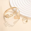Mother's Day Alloy Cuff Bangles & Rings Sets for Women FS-WG4A891-02-1