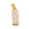Rack Plating Brass Micro Pave Cubic Zirconia Pendants KK-E072-11G-1