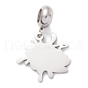 304 Stainless Steel European Dangle Charms STAS-I192-11P-4