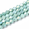 Electroplate Bicone Glass Beads Strands EGLA-T021-6mm-16-07-1