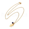 304 Stainless Steel Glass Drill Birth Stone Constellation Pendant Necklaces STAS-D305-08G-I-3