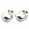 Brass Huggie Hoop Earrings EJEW-S209-06B-4