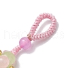 5Pcs 5 Colors Baking Painted Imitation Jade Glass Woven Clover Pendant Decorations HJEW-JM03148-6