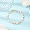 4Pcs 4 Colors Glass Pearl Round Beaded Link Bracelets for Women BJEW-JB11975-4