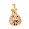 Brass Micro Pave Cubic Zirconia Pendants KK-P250-17G-1