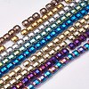 Electroplated Non-magnetic Synthetic Hematite Beads Strands G-P367-E-1