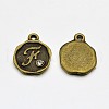 Antique Bronze Plated Alloy Rhinestone Charms ALRI-J152-F-NF-1