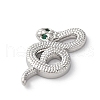 Brass Pave Clear Cubic Zirconia Pendants KK-V016-16P-2