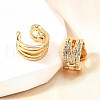 Brass Micro Pave Clear Cubic Zirconia Cuff Earrings EJEW-F370-03G-5