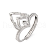 Brass Micro Pave Cubic Zirconia Adjustable Finger Rings for Women RJEW-M099-03P-4