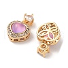 Brass Clear Cubic Zirconia Pendants KK-B102-05G-04-2