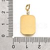 Rectangle 304 Stainless Steel Pendant Decorations STAS-H202-10G-3