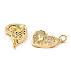 Rack Plating Brass Micro Pave Clear Cubic Zirconia Pendants KK-M253-02G-2