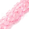 Faceted Natural Rose Quartz Gemstone Bead Strands G-J331-02-8mm-5