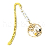 Chinese Style Rabbit Alloy Enamel Pendant Bookmarks AJEW-JK00230-3