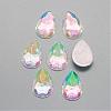 Acrylic Rhinestone Flat Back Cabochons GACR-Q010-10x14-16AB-1
