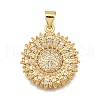 Rack Plating Brass Micro Pave Cubic Zirconia Pendants KK-K401-52B-G-1