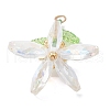Handmade Glass Beaded Flower Pendants PALLOY-MZ00742-03-4