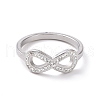 Crystal Rhinestone Infinity Finger Ring RJEW-D120-01B-P-2