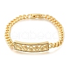 Brass Micro Pave Clear Cubic Zirconia Link Bracelets BJEW-F498-04B-G-2
