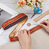 Ethnic Style Polyester Jacquard Leaf Ribbons SRIB-WH0011-198B-3