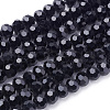 Faceted(32 Facets) Glass Round Beads Strands X-EGLA-J042-6mm-08-1