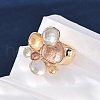 Zinc Alloy & Enamel Stretch Finger Rings for Women RJEW-M101-01A-G-3