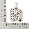 Brass Micro Pave Clear Cubic Zirconia Pendants KK-B099-01P-N-3