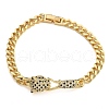 Brass Micro Pave Cubic Zirconia Link & Charm Bracelets BJEW-K261-02G-01-1