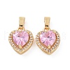 Brass Micro Pave Cubic Zirconia Charms KK-E068-VC434-2