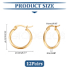Unicraftale 12 Pairs 201 Stainless Steel Hoop Earrings for Women EJEW-UN0002-43-2