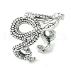 Double Snake Alloy Open Cuff Rings RJEW-K275-84AS-1