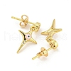 Star Real 18K Gold Plated Brass Dangle Stud Earrings EJEW-L269-107G-03-2