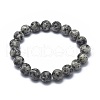 Natural Sesame Jasper/Kiwi Jasper Bead Stretch Bracelets X-BJEW-K212-B-033-2