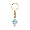 Glass Seed Beads Mushroom Keychain KEYC-MZ00021-02-1