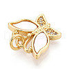 Brass Micro Pave Clear Cubic Zirconia Charms KK-N268-78G-2