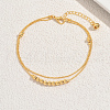 Brass and Iron Round Beaded Ball Chain Double-layer Anklets for Women Daily Holiday Wear UH1961-4