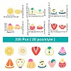 ARRICRAFT 220Pcs 11 Styles Handmade Polymer Clay Cabochons CLAY-AR0001-08-2