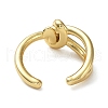 Rack Plating Brass Knot Open Cuff Rings for Women X-RJEW-Q777-02G-3
