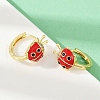 Ladybird Brass Micro Pave Cubic Zirconia Hoop Earrings EJEW-S277-02G-1