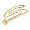Brass Clear Cubic Zirconia Curb Chain Constellation Pendant Medal Necklaces for Women NJEW-U010-01G-04-2