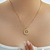 Elegant Wheel Shaped Brass Micro Pave Clear Cubic Zirconia Pendant Necklaces for Women GZ1520-1-3