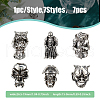 HOBBIESAY 6pcs 6 style Alloy European Beads FIND-HY0003-30-2