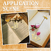 SUNNYCLUE 3Pcs 3 Styles Butterfly & Butterfly & Dragonfly Filigree Brass Bookmark with Chains AJEW-SC0002-93G-5